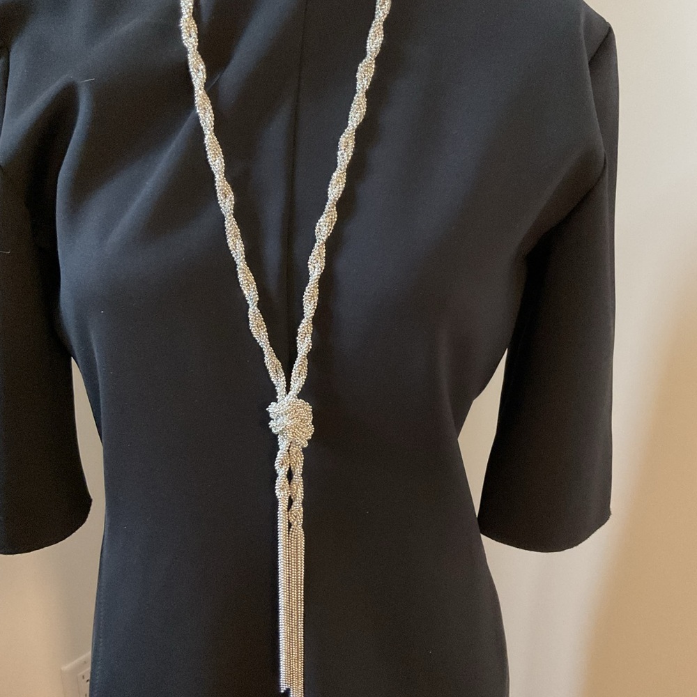 Elegant Silver Braided Necklace